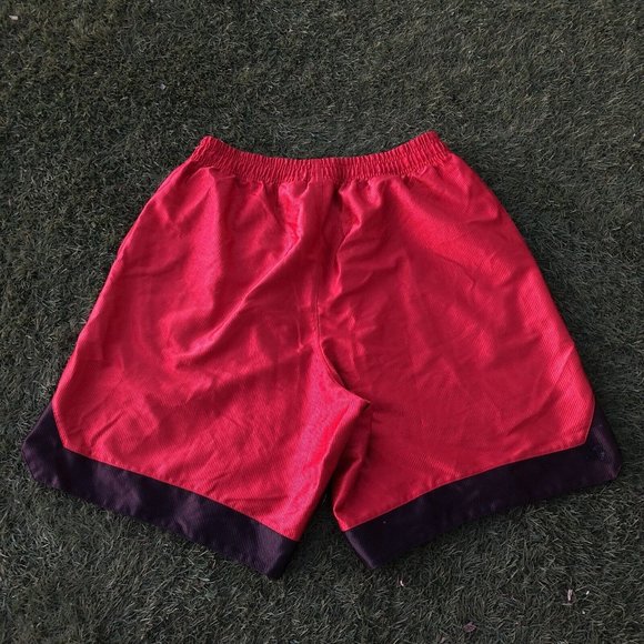 Vintage 90's Nike Mens Active Basketball Silk Shorts Red Sweats Size Large - Picture 4 of 7